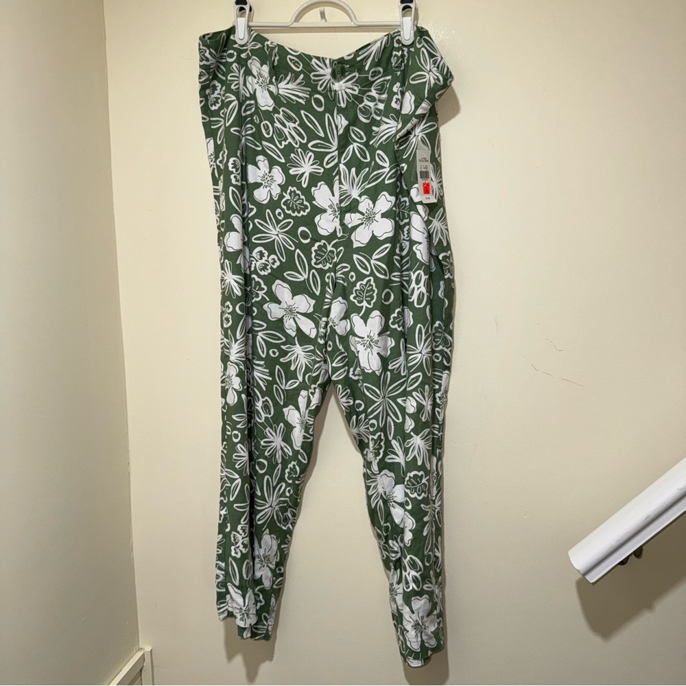 Women’s Northern Reflections NWT Floral Green White Wide-Leg Flowy Pants S: 18 - Picture 4 of 16